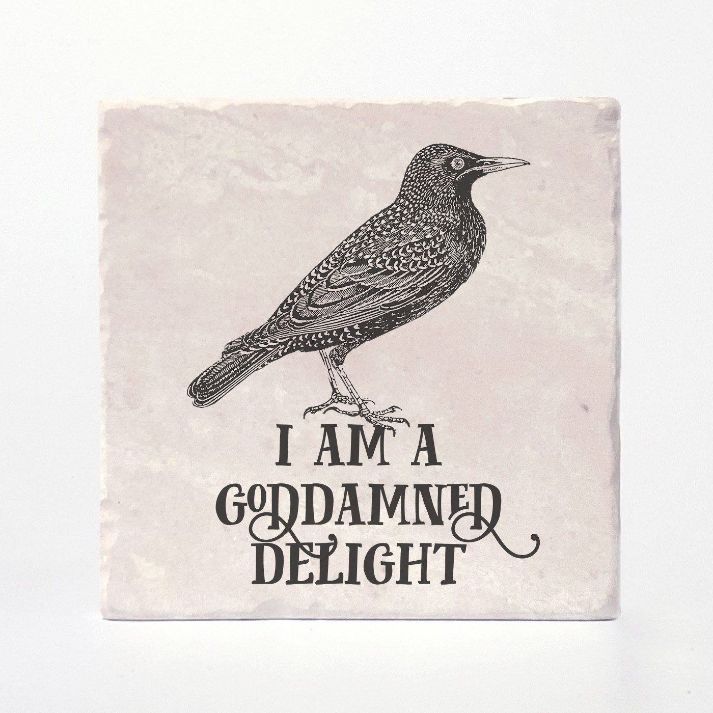 I Am A Goddamned Delight - Effin' Birds Coaster