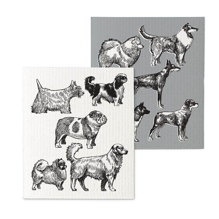 Dog Sketch Dishcloths-set of two