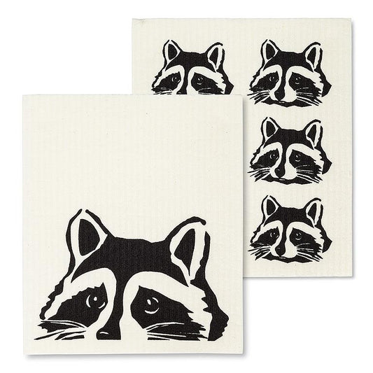 Peeking Raccoon Dishcloths - Set of 2