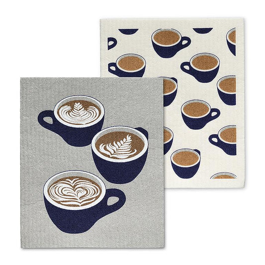 Coffee Cup Dishcloths - Set of 2