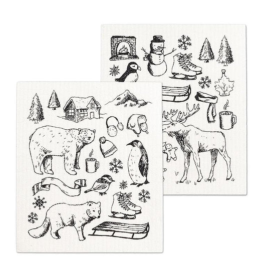 Winter Sketch Icon Dishcloths