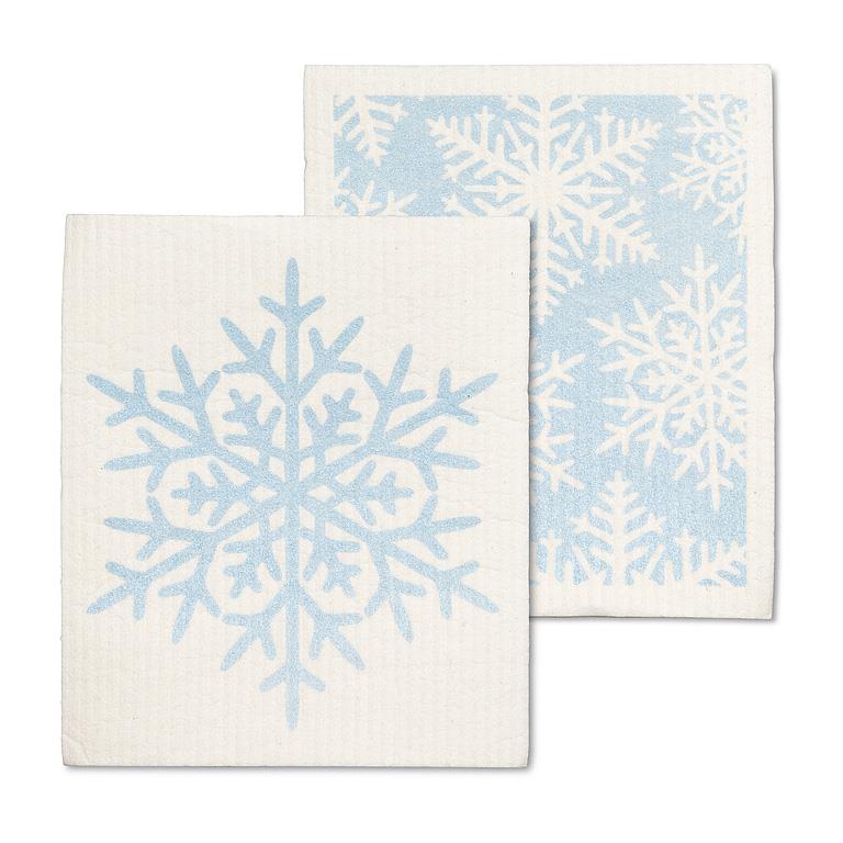 Glitter Snowflake Dishcloths