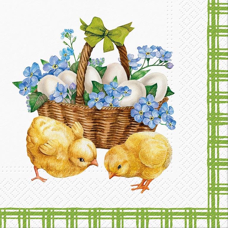 Chicks w/Basket Napkins