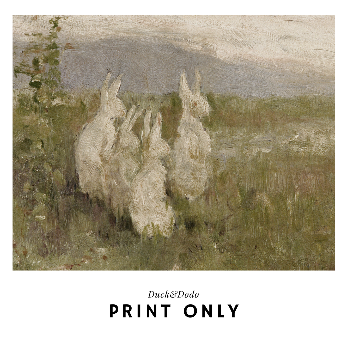 Scenery Print - White Rabbits