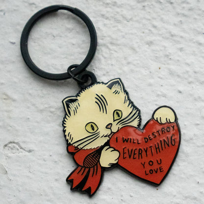 Destroy Cat Keychain