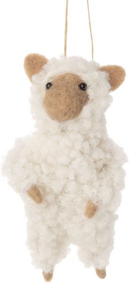 Wooly standing sheep ornament