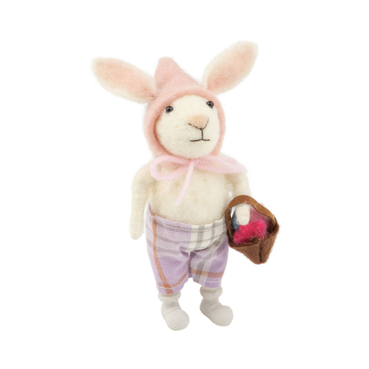 Felt bunny carrying Easter basket