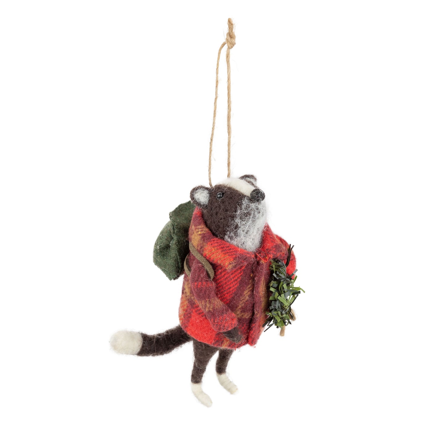 Felt Badger Ornament