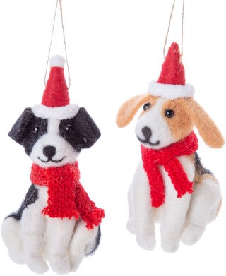 Felt sitting dog
