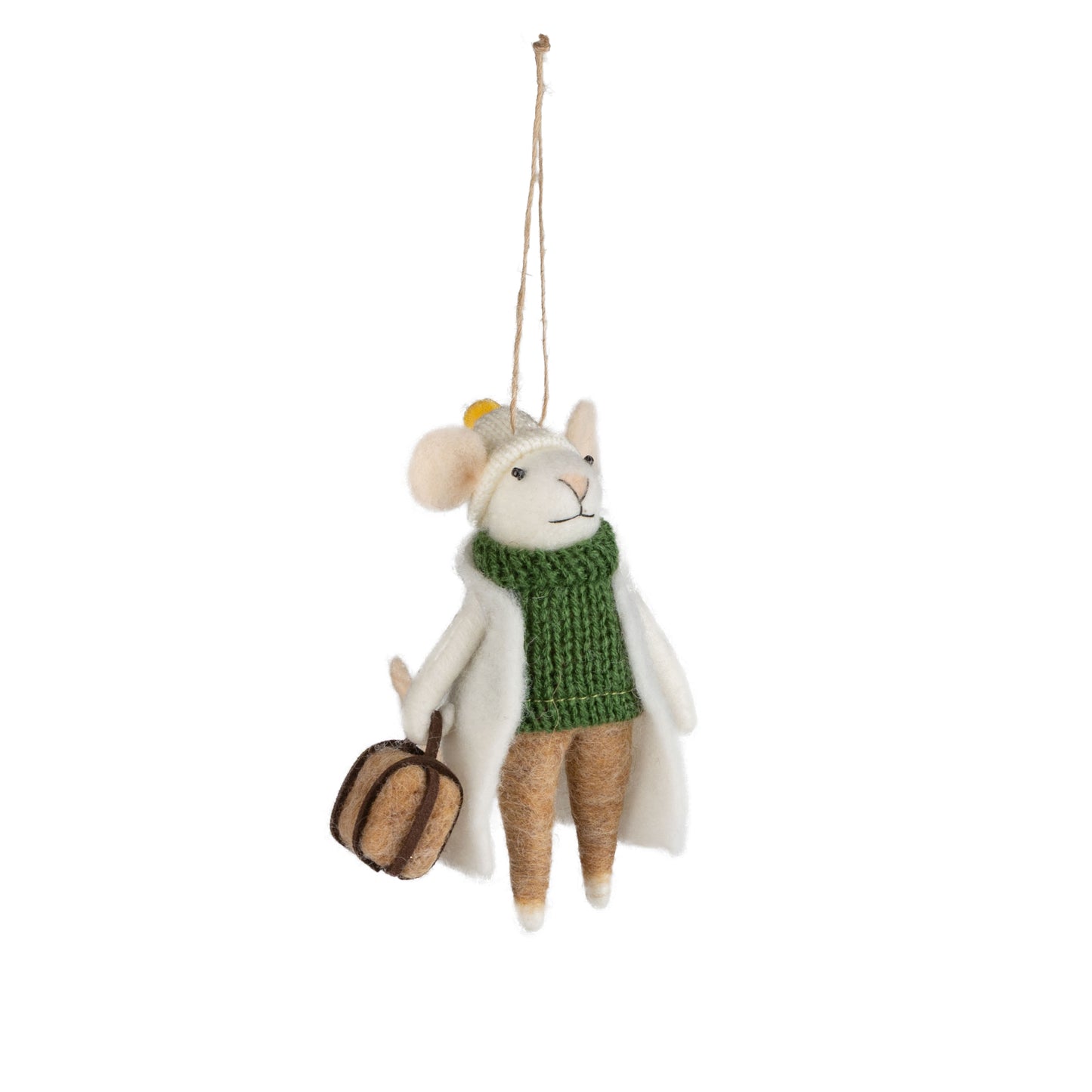 traveling felt mouse ornament