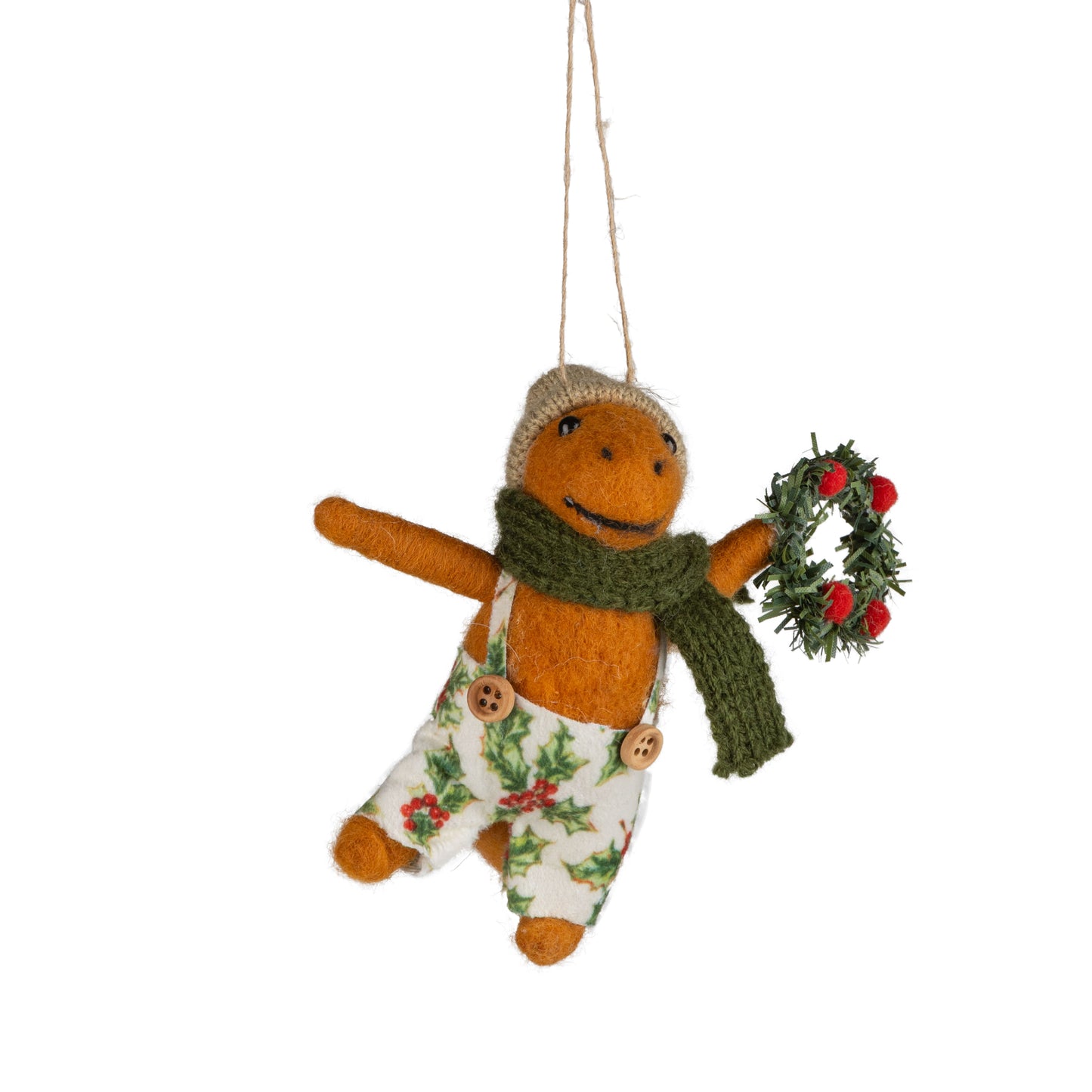 Felt Dino in Festive outfit