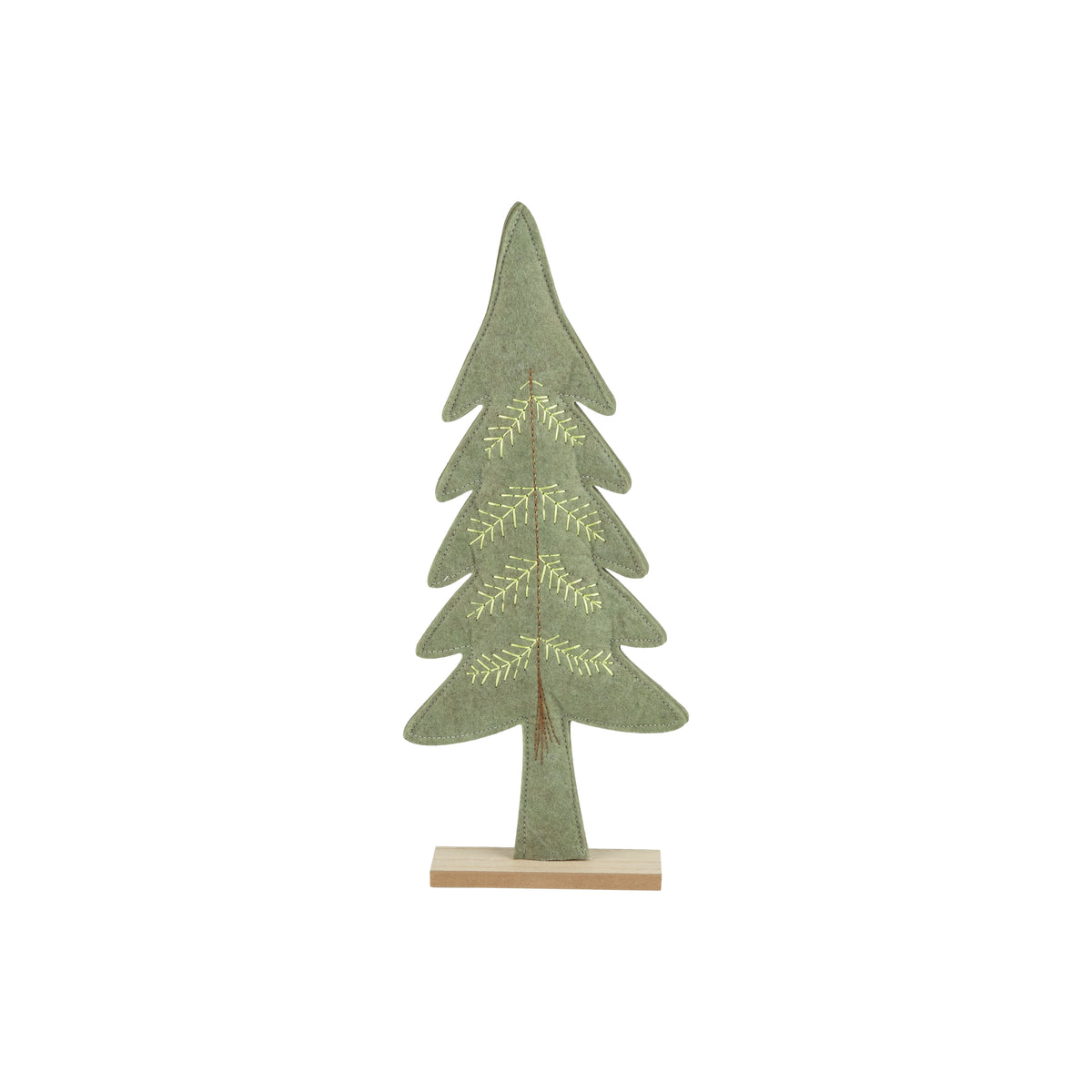 Large Green embroidered felt fir tree