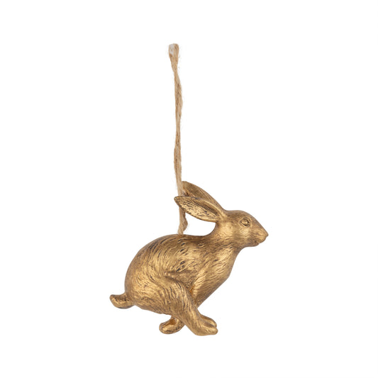 Antique gold painted galloping rabbit