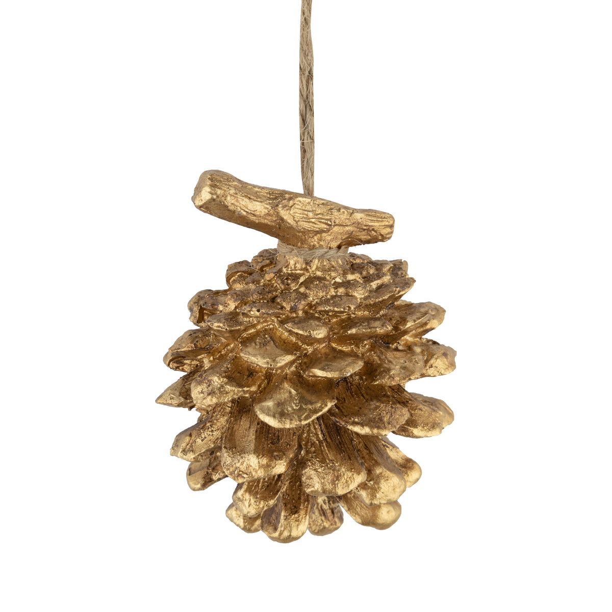 Painted resin pine cone ornament