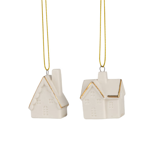 ceramic white house ornament