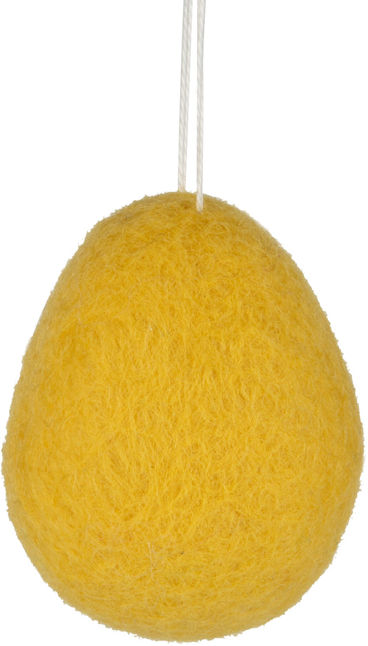 Felt egg ornament, yellow