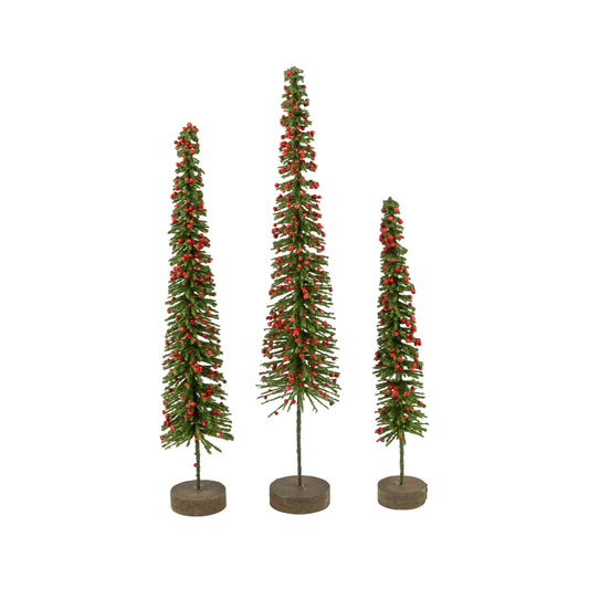 3 slim bristle trees