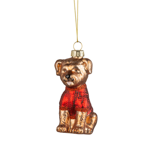 Glass Puppy Ornament