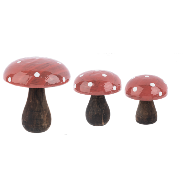 Painted Wooden Mushroom