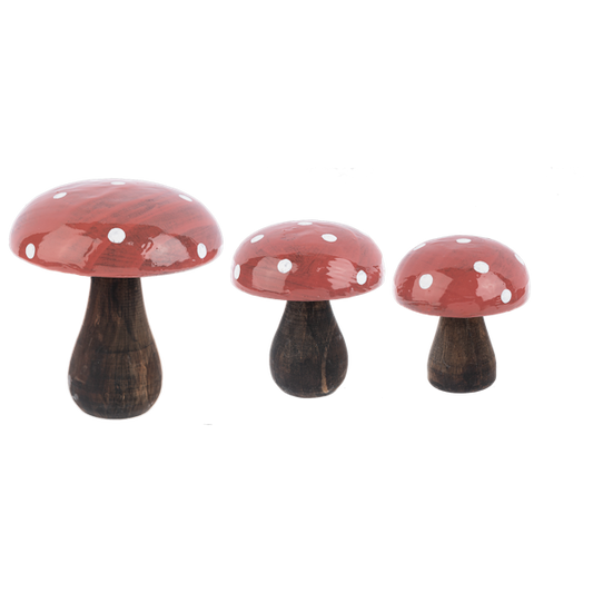 Painted Wooden Mushroom