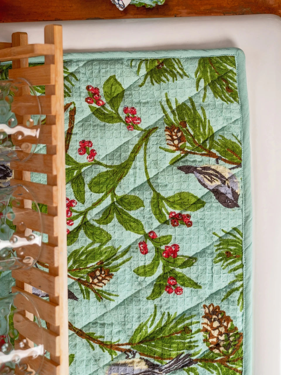 Chickadee Drying Mat - Winter Mint