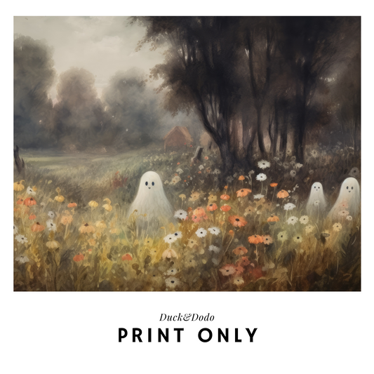 Ghost in Flower Field Print
