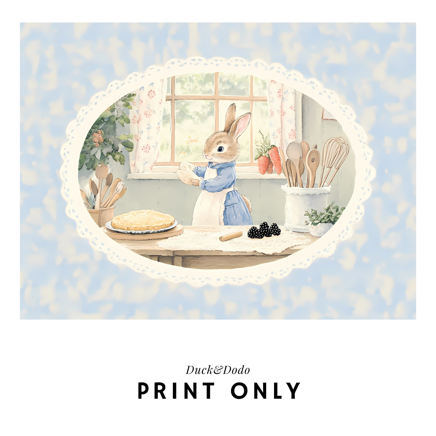 Bunny in Kitchen Print