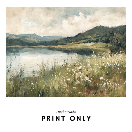 Scenery Print - lake and mountains
