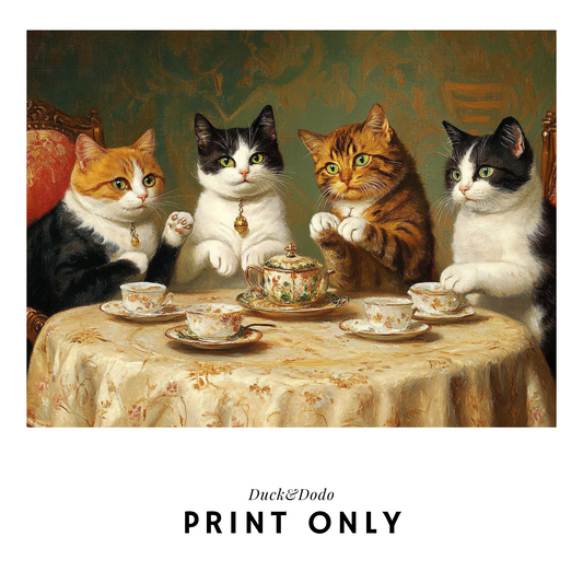 Kitties at Tea Print