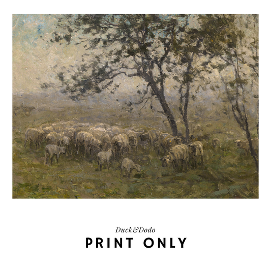 Scenery Print - Lambs in Field