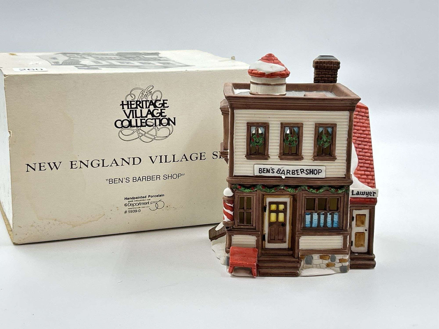 Ben's Barbershop Ceramic Light Up House