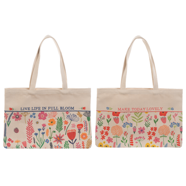 Embroidered Botanical Tote Bag