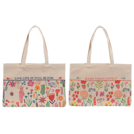 Embroidered Botanical Tote Bag