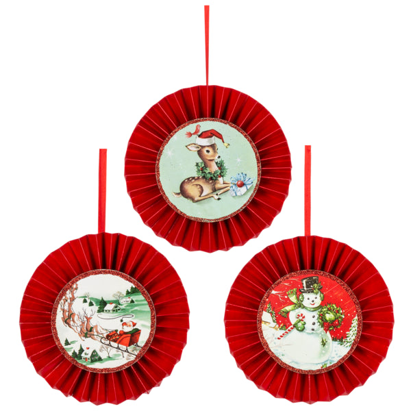 Vintage Holiday Disk Ornament