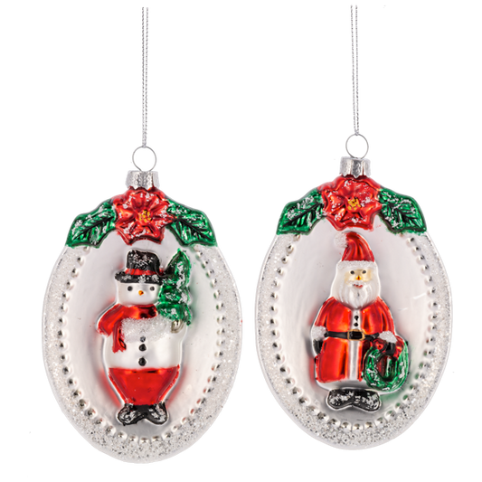 Santa & Snowman Plaque Ornaments