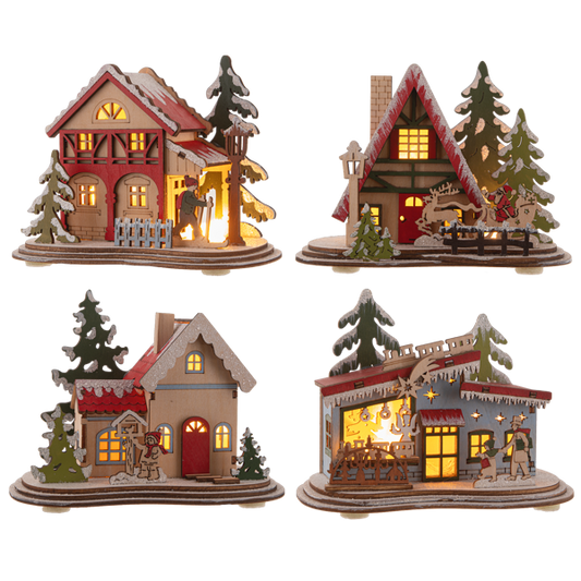 LED Light Up Village House Figurine