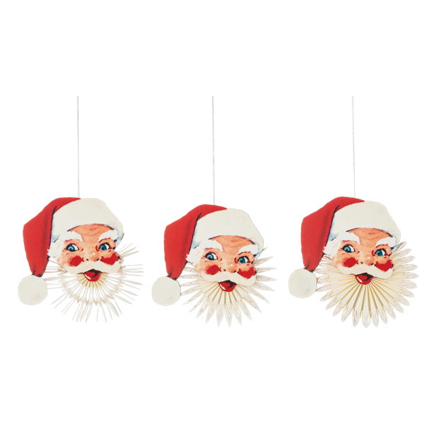 Santa Fan Ornaments