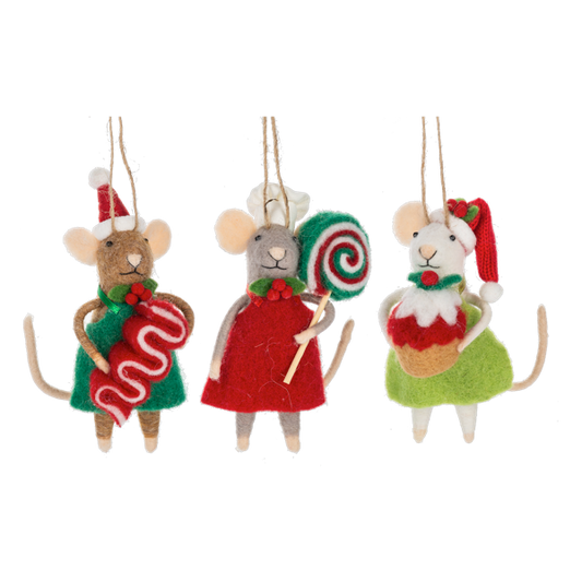 Mice with Sweets Ornmaent