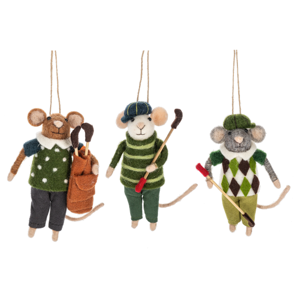 Mouse Golf Ornament