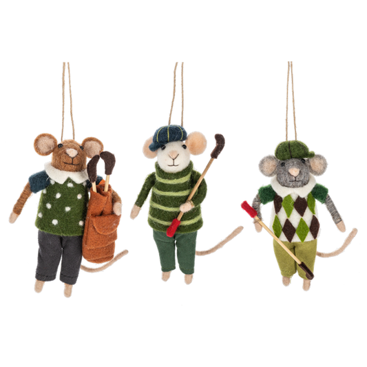 Mouse Golf Ornament