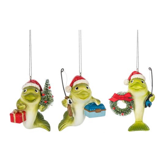 Holiday Fishing Ornament
