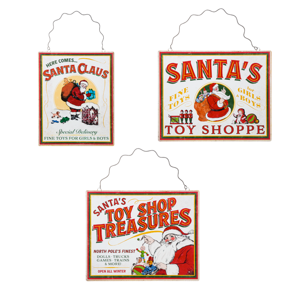 Retro Holiday Santa Wall Decor