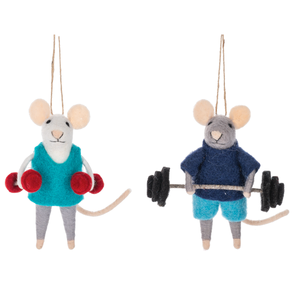 Fitness Mice Ornament