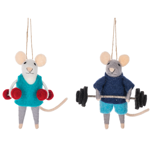 Fitness Mice Ornament