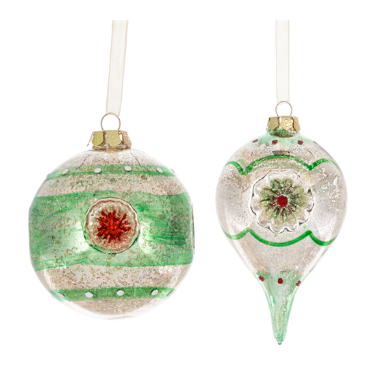 Vintage Reflector Ball & Drop Ornament