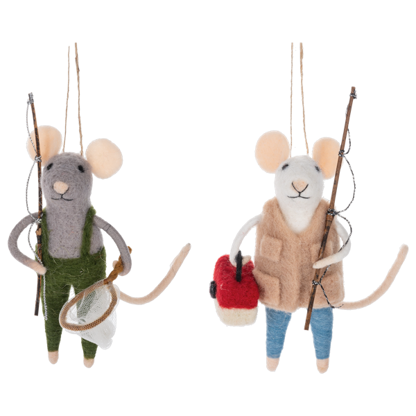 Mice Fishing Ornament