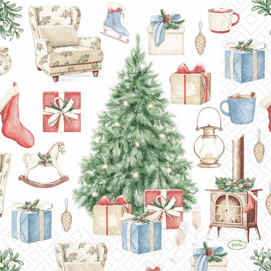 Tree and Gifts - Luncheon Napkin