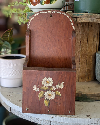 hand painted mail caddy