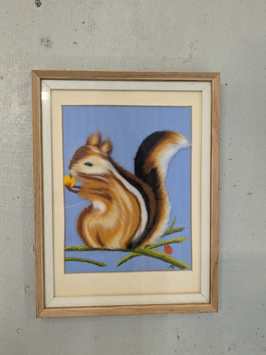 Vintage embroidered Chipmunk