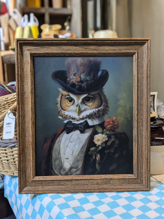 framed Dapper Owl Print